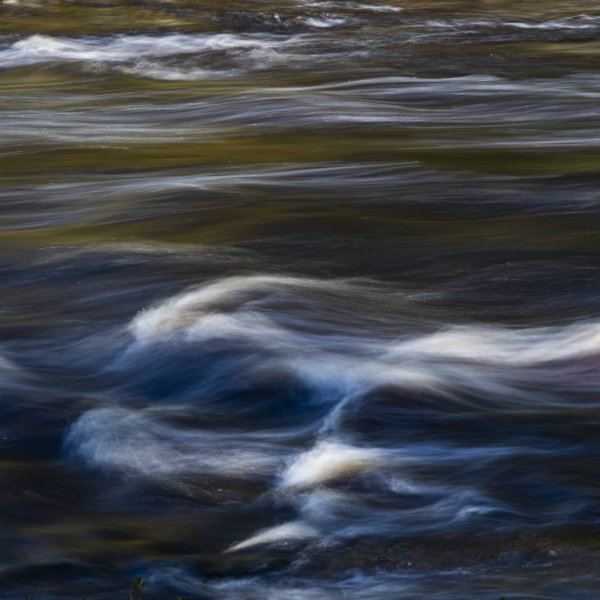 Water patterns created by a short long-exposure in the river Tees, Barnard Castle.